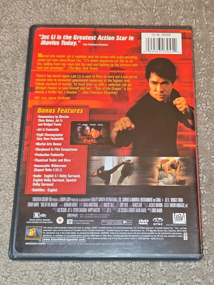 Kiss Of The Dragon - DVD Movie - Jet Li & Bridget Fonda - photo 2