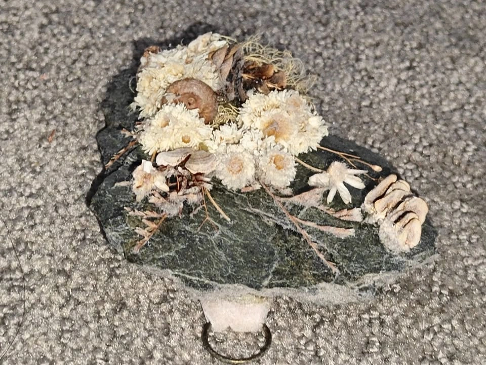 Set of 2 Handcrafted Botanical Stone Dried Flower Nature Wall De - photo 3