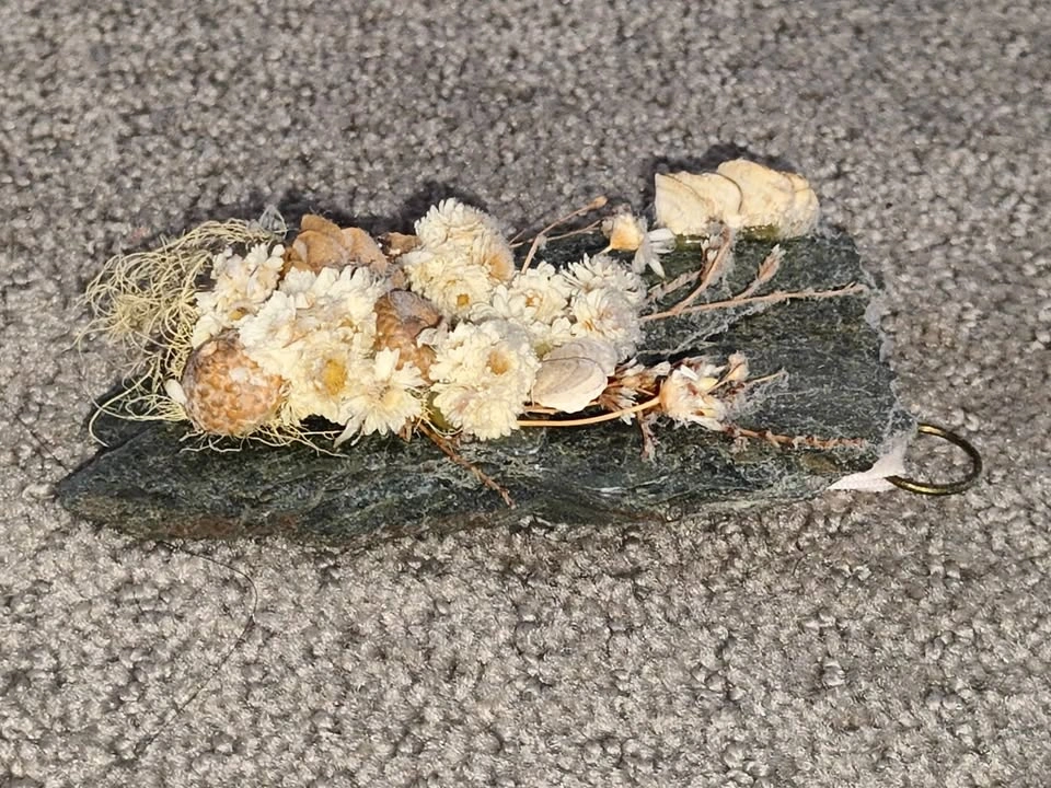 Set of 2 Handcrafted Botanical Stone Dried Flower Nature Wall De - photo 4