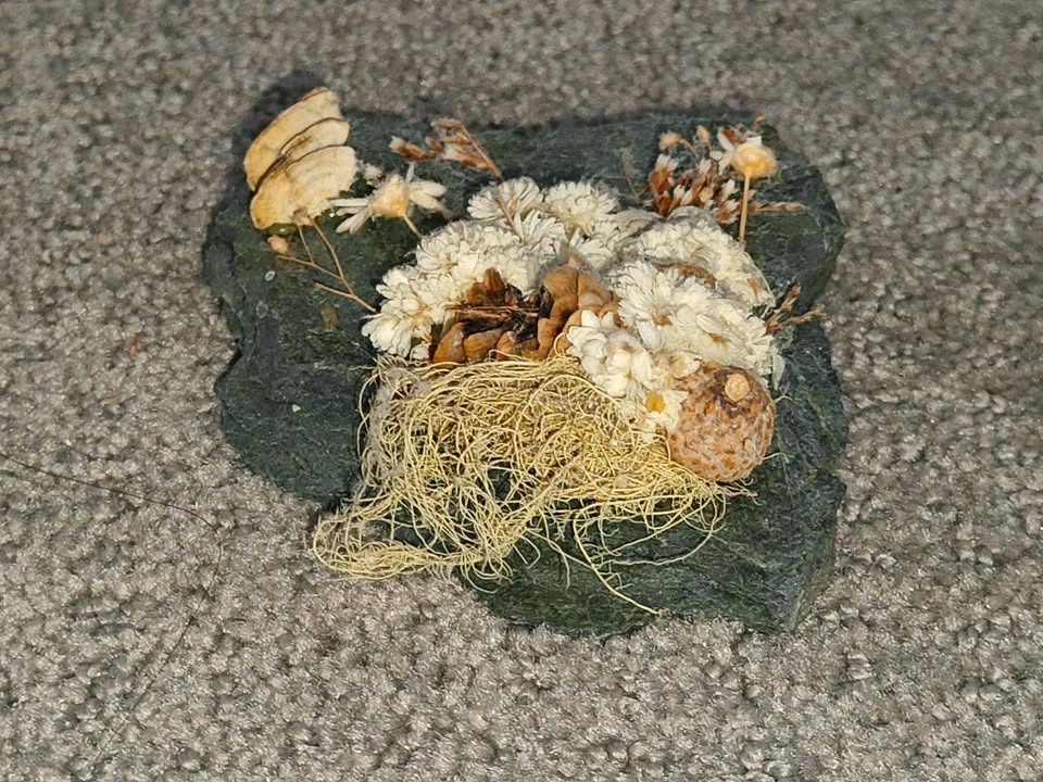 Set of 2 Handcrafted Botanical Stone Dried Flower Nature Wall De - photo 5