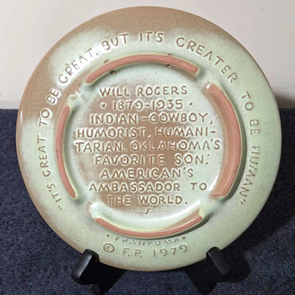 Frankoma Pottery Will Rogers Centennial Plate (1979) - photo 2