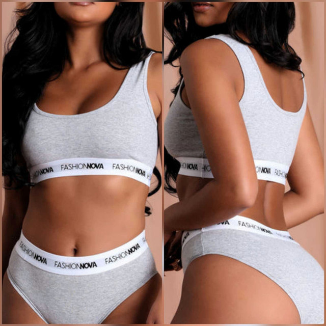 Brand New Light Grey Fashion Nova Bralette & Panty Set - photo 2