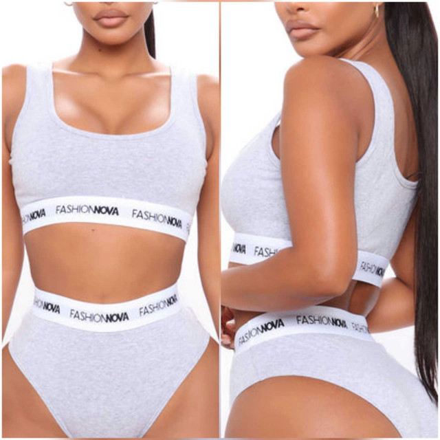 Brand New Light Grey Fashion Nova Bralette & Panty Set - photo 3