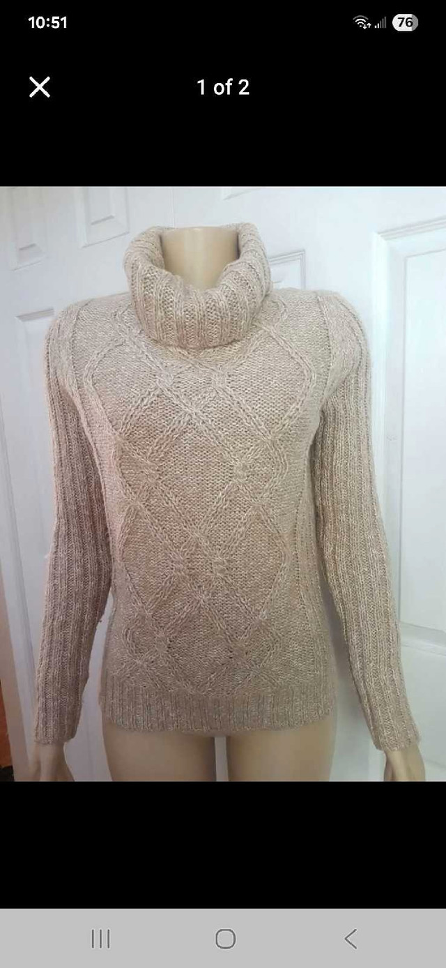 Womens Thick Beige Knit Sweater