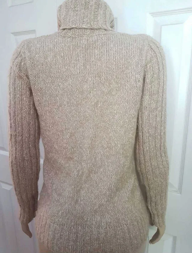 Womens Thick Beige Knit Sweater image indicator(2)