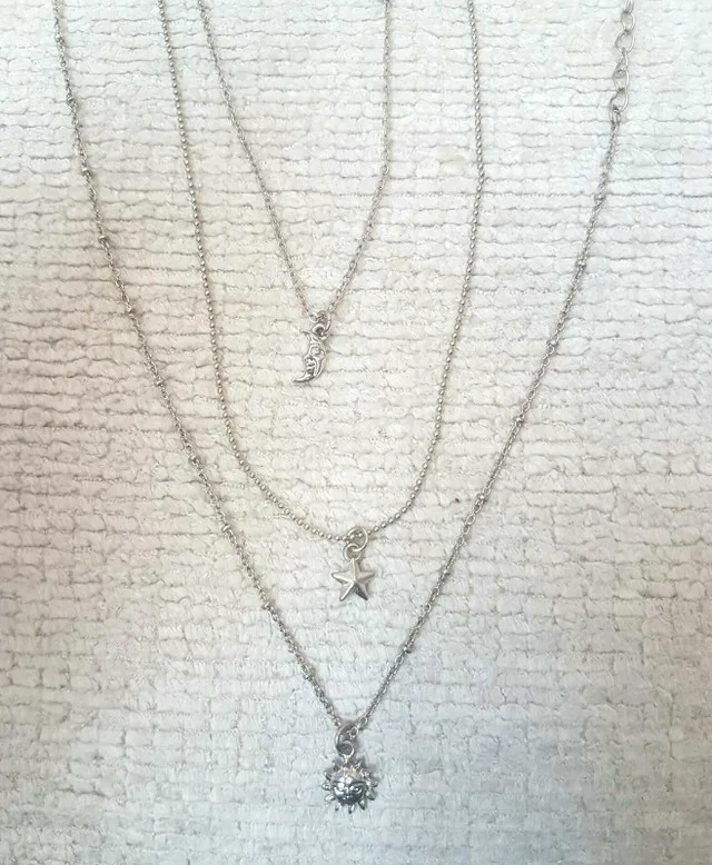 NEW! 3 Piece Layered Silver Necklace Set image indicator(3)