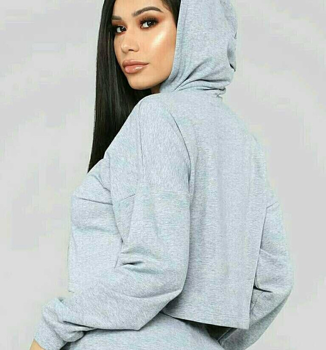 Brand New Grey Cropped Hoodie from Fashion Nova - photo 3