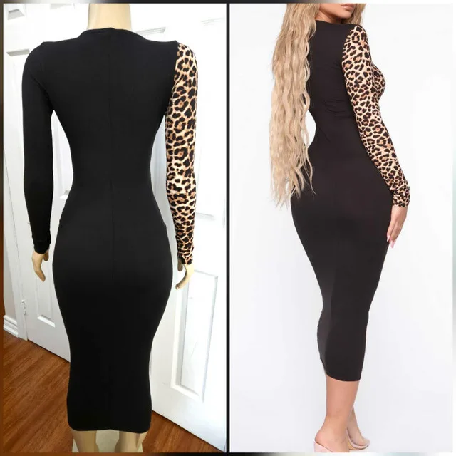 Brand New! Leopard Print/Black Cut Out Dress image indicator(2)