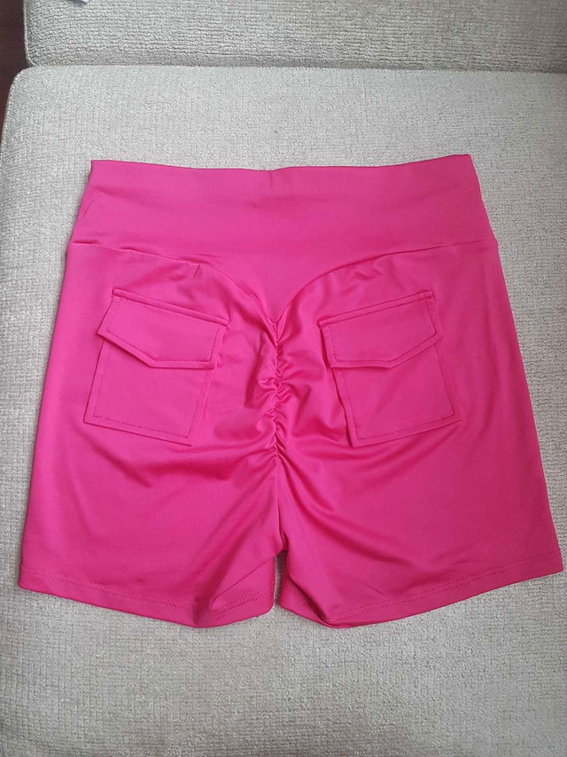 Brand New Hot Pink Scrunch Booty Pocket Shorts - photo 2