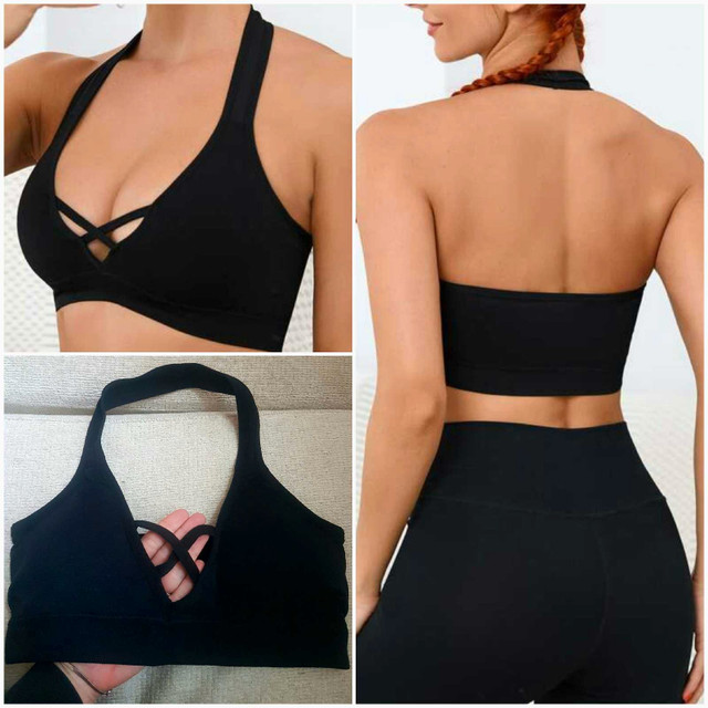 Brand New Black Halter Sports Bra/Crop Top