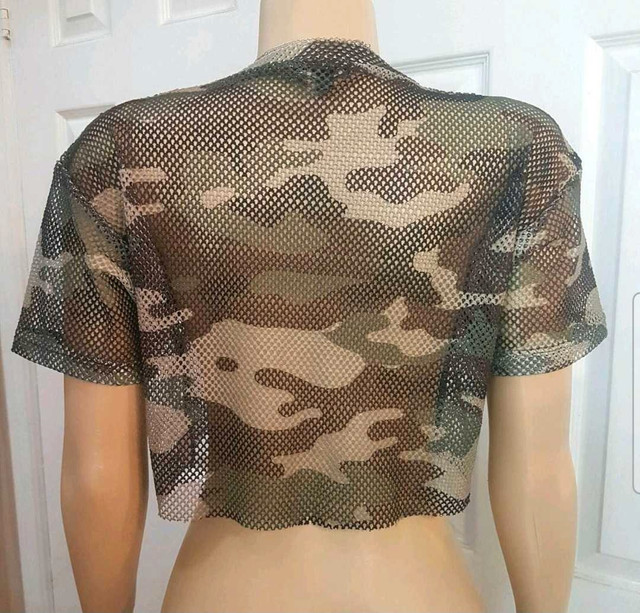 Brand New Camo Fishnet Crop Top - photo 3