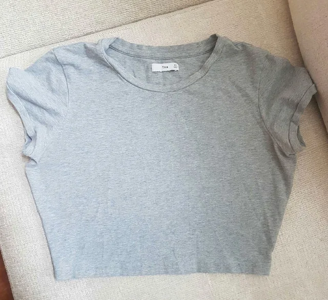 Aritzia Basic Grey Crop Top thumbnail