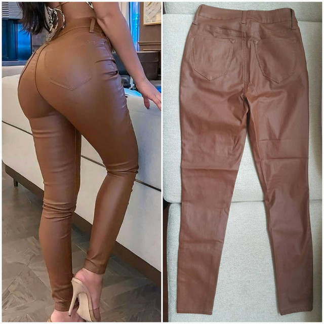 Brand New Brown Faux Leather Pants - photo 2