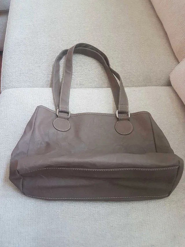 Brand New Taupe Leather Handbag image indicator(2)