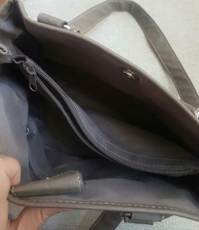 Brand New Taupe Leather Handbag image indicator(3)