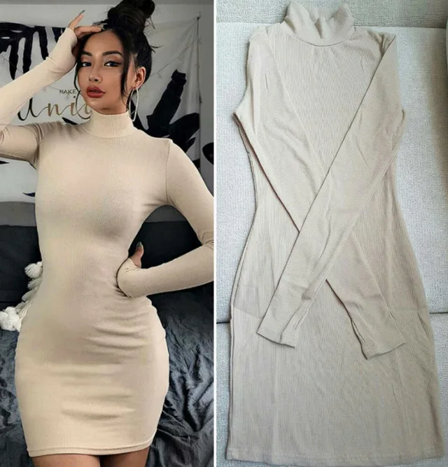 Brand New! Beige Sweater Dress thumbnail