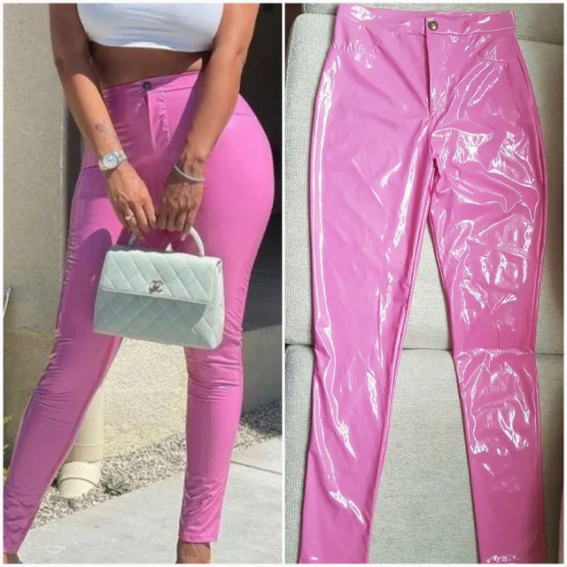 Brand New Pink Vinyl Pants thumbnail