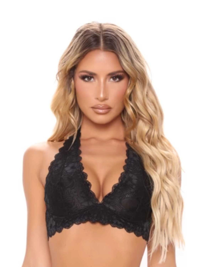 Brand New Black Lace Halter Bralette