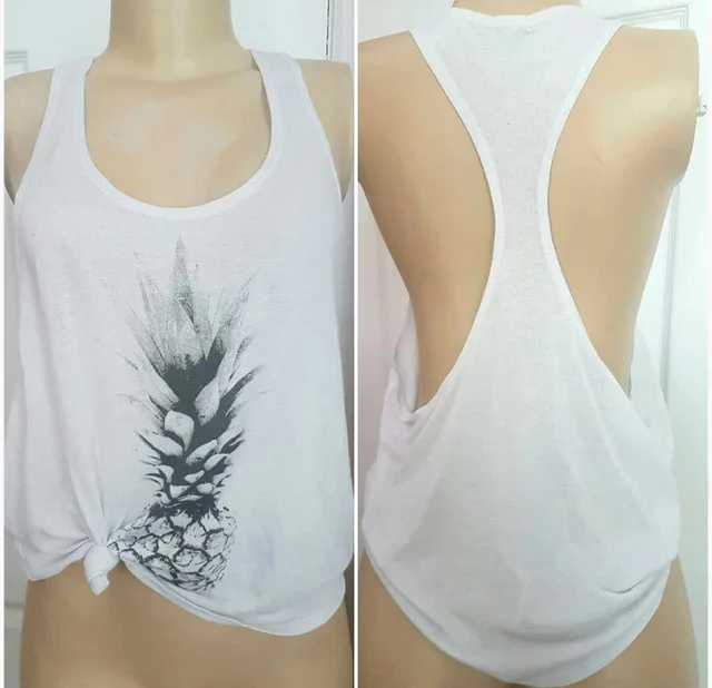New Black & White Pineapple Tank Top thumbnail