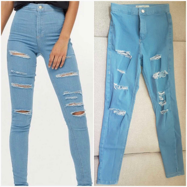 New! Topshop Joni High Waist Ripped Skinny Jeans