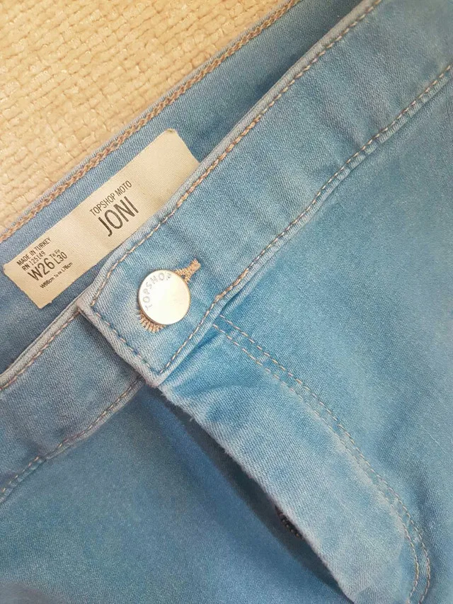 New! Topshop Joni High Waist Ripped Skinny Jeans image indicator(3)