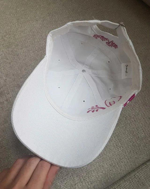 Brand New Pink & White Adjustable Hat image indicator(4)