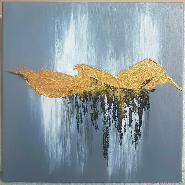 Original Gold Textured Abstract Wall Art Painting image indicator(2)