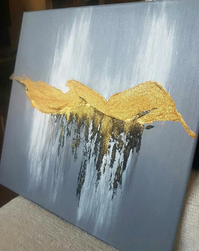 Original Gold Textured Abstract Wall Art Painting image indicator(3)