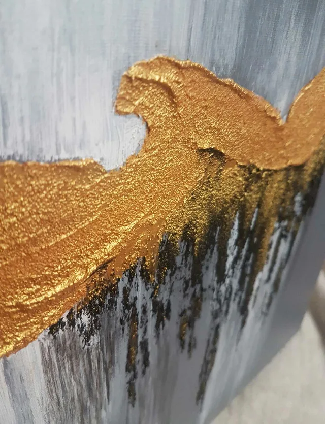 Original Gold Textured Abstract Wall Art Painting image indicator(4)