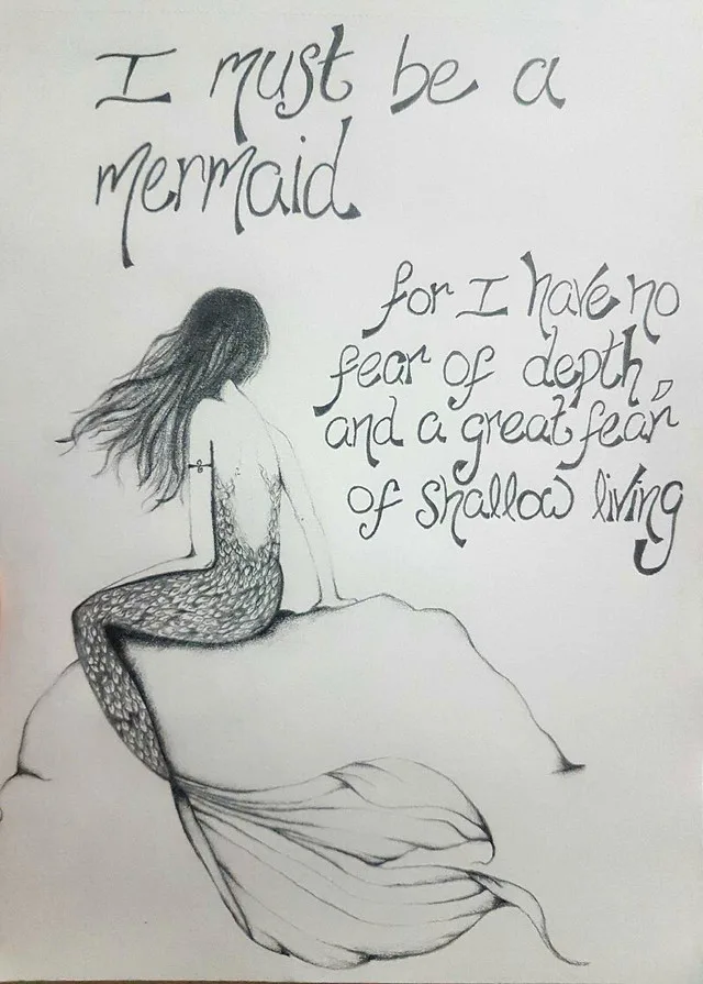 NEW Mermaid Pencil Drawing image indicator(2)