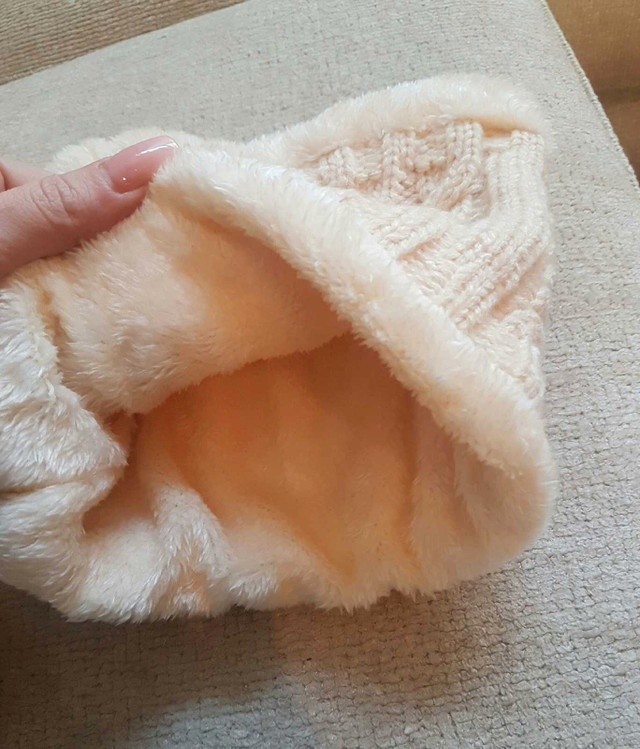Brand New Beige Fleece Lined Beanie & Neck Warmer - photo 2