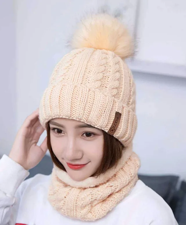Brand New Beige Fleece Lined Beanie & Neck Warmer image indicator(4)