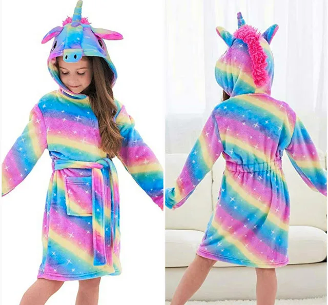 Brand New Kids Unicorn Bath Robe image indicator(2)