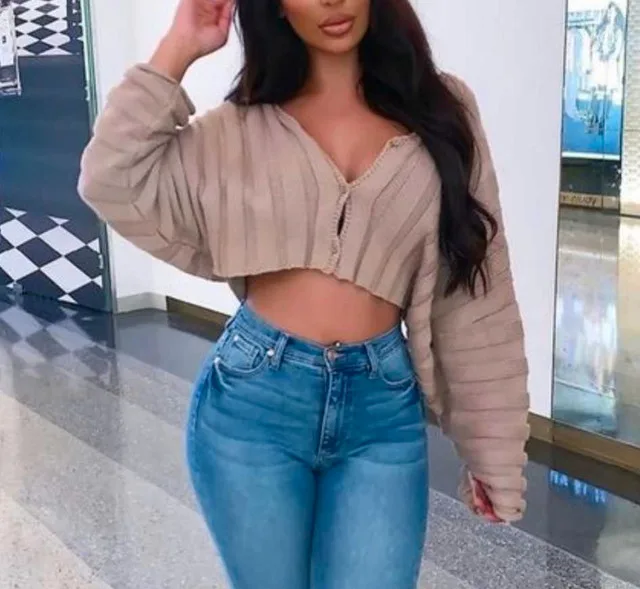 Brand New Cropped Mocha Sweater image indicator(3)