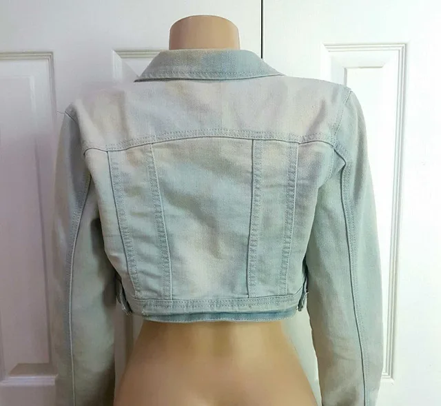 Like New! Cropped Light Blue Denim Jacket image indicator(2)
