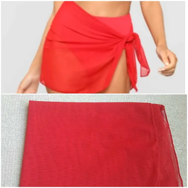 New! Red Mesh Bikini Cover Up Wrap from Fashion Nova thumbnail