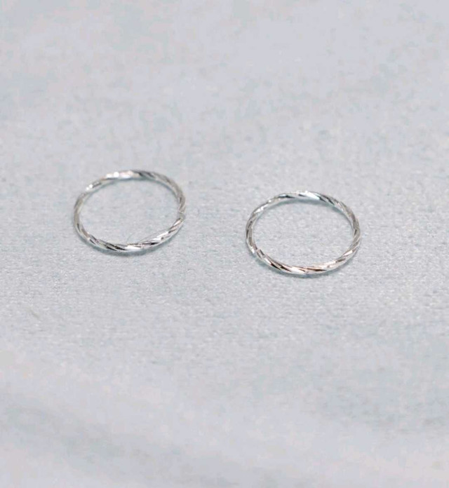 925 Sterling Silver Hoop Earrings/Nose Rings - photo 2