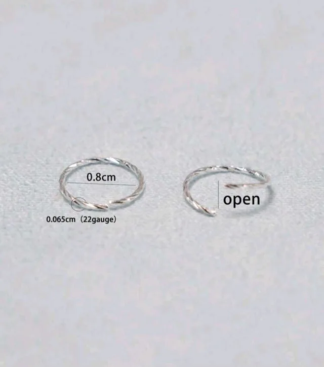 925 Sterling Silver Hoop Earrings/Nose Rings image indicator(3)
