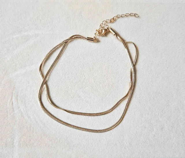 Beautiful Shiny Double Layered Gold Anklet thumbnail