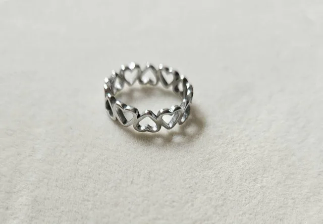 Brand New Stainless Steel Silver Heart Ring image indicator(4)