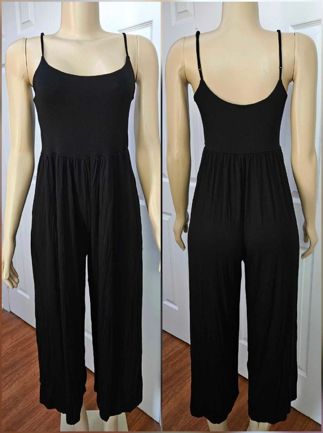 New Flowy Black Long Pants Romper