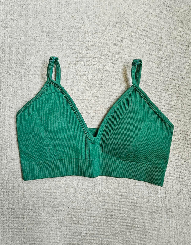 New Green V Cut Sports Bra