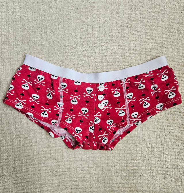 New Red Brazilian Cut Skull Heart Panties