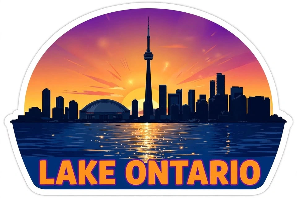 Lake Ontario Toronto Skyline Stickers - 4-Pack, 4in Waterproof V - photo 2