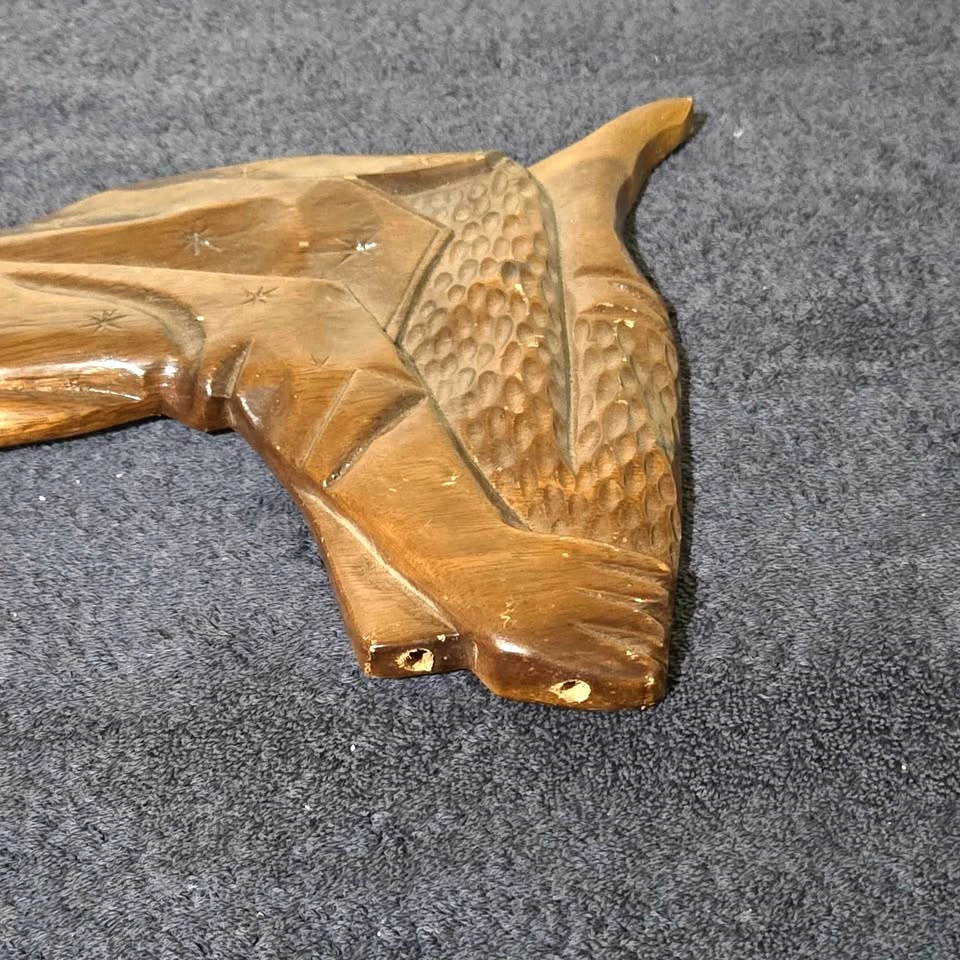 Vintage Hand-Carved Wooden Figurine Wall Art (Boy & Girl Pair) - photo 4