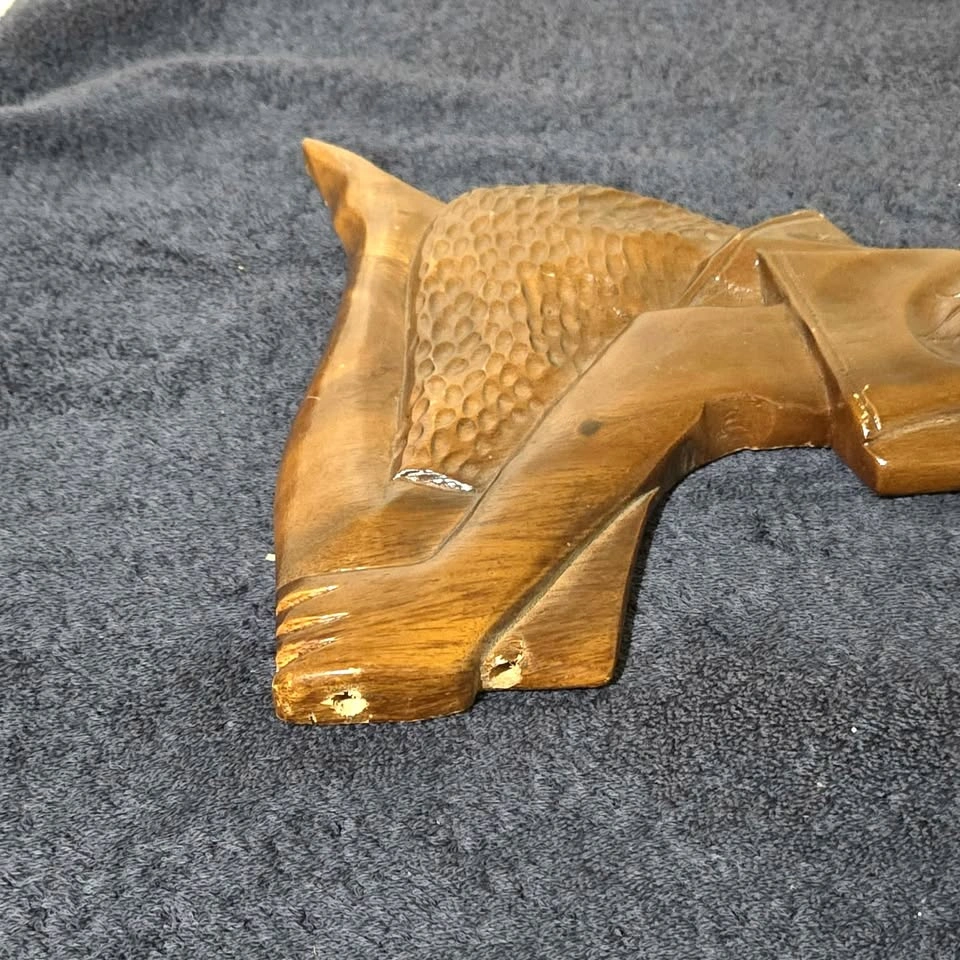 Vintage Hand-Carved Wooden Figurine Wall Art (Boy & Girl Pair) - photo 5