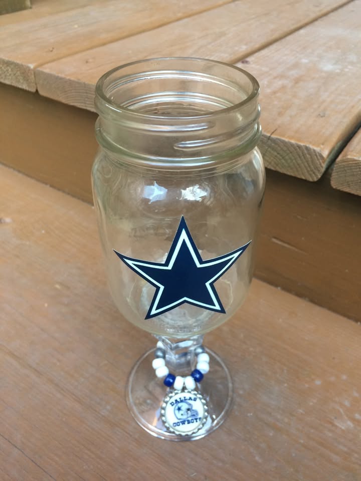 Dallas Cowboys Mason Jar Wine Glass - 9” Tall - photo 5