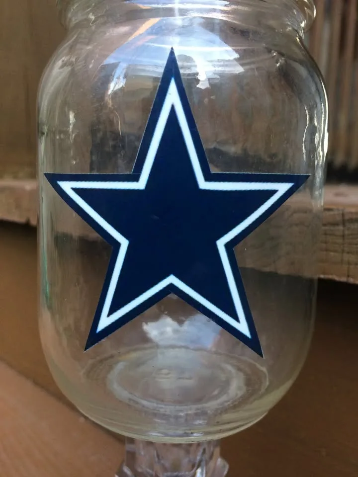 Dallas Cowboys Mason Jar Wine Glass - 9” Tall image indicator(6)