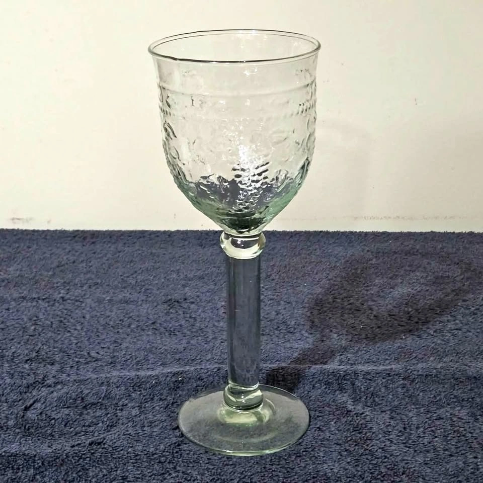 Tall 9" Vintage Textured Wine Goblet – Stunning Display Piece!