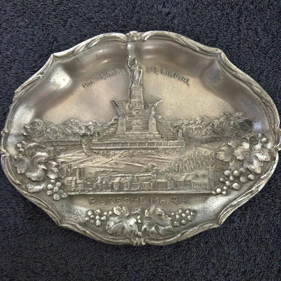 Vintage Pewter Souvenir Plate – Niederwalddenkmal, Rüdesheim - photo 2